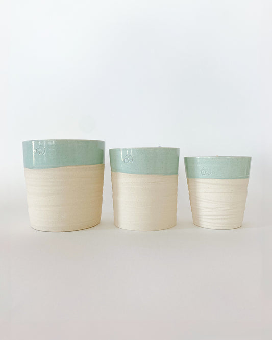 Green Tea - Textured Green Vessel