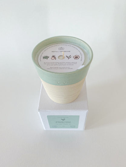 Green Tea - Textured Green Vessel